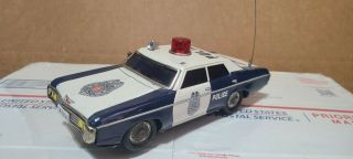 Vintage Tin Toy Highway Patrol Police Car Japan Battery Operated