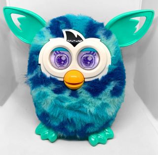 Hasbro Furby Boom Blue Waves A4338 Teal Blue Interactive Toy (2012) - Euc