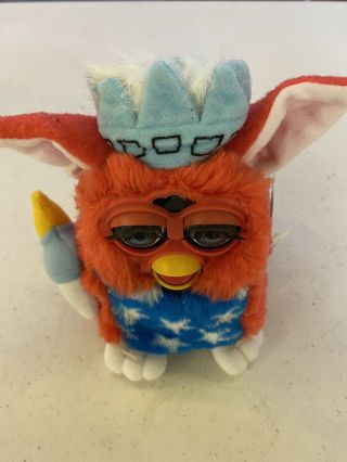 Furby Statue Of Liberty Kb Toys Edition Ltd 1999 Red White Blue Stars