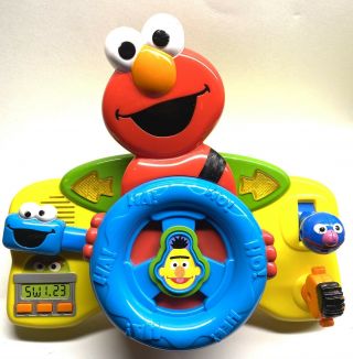 Elmo Driving Wheel Interactive Electronic Toy Mattel 2006 10 1/2 " Sesame Street