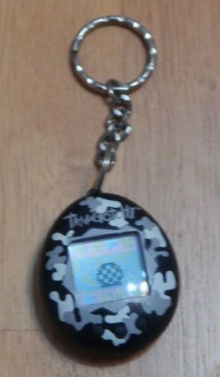 1997 Bandai Tamagotchi Virtual Pet Alien Black Keychain