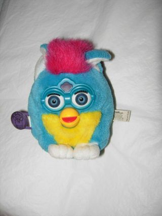 Hasbro Tiger Furby - Blue With Pink And Yellow - 1999 Tag -