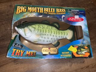 Big Mouth Billy Bass The Singing Sensation W/ Box For Parts/repair Doesn’t Work