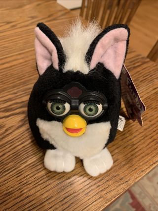 Vintage 1999 Furby Buddies Black Green Eyes " Light Please " With Tags
