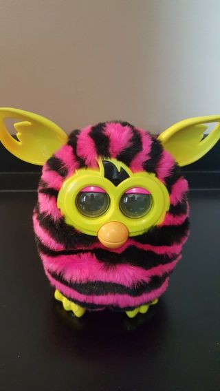 Hasbro Furby Boom Black Pink Stripes Electronic Interactive Talking Toy