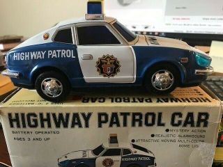 Battery Operated Highway Patrol Police Car By Masudaya Modern Toys