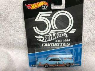 2018 Hot Wheels 50th Anniversary Fan Favorites 65 Ford Galaxie In Gulf Colors