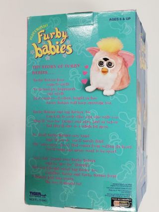 Furby Babies Pink White Fur Pink Ears Blue Eyes Tiger 70 - 940 Model 1999 Rare Toy 3