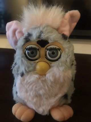 1998 Vintage Furby Pink And Gray & Black Spots Model 70 - 800 Tiger Not