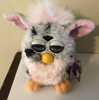 1998 Furby Pink And Grey With Spots Model 70 - 800 Tiger Electronics Tag Pre Owned