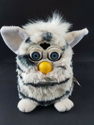 1998 Furby By Tiger Electronics White With Black Stripes Not