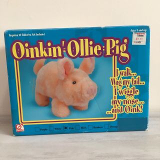 Gemmy 1986 Pink Oinkin Ollie Pig Vintage Also Walks Wag Tail Wiggle Nose