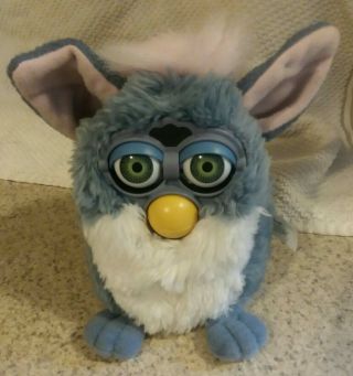 Furby Tiger Electronics 1999 70 - 800 Blue And White With Pink Ears.  Not