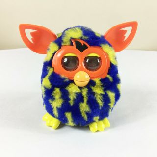 Furby Boom Blue Yellow Lightning Bolts Interactive Plush Toy