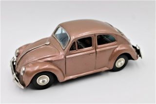 Rare Vintage 1960s Bandai Volkswagen Friction Tin Litho Toy Vw Beetle Car