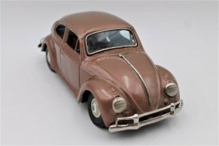 Rare Vintage 1960s Bandai Volkswagen Friction Tin Litho Toy VW Beetle Car 2