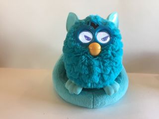 Hasbro 2012 Furby Solid BLUE AQUA Electronic Interactive Pet With Bed - 3