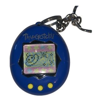 Vtg 1997 Bandai Tamagotchi Giga Virtual Pet Blue Keychain