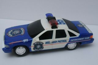 1994 Vintage Very G Bright State Police Highway Patrol Battery - Operated Toy Car