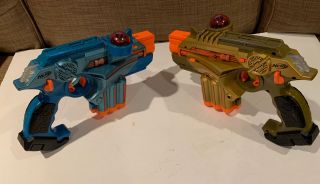 Nerf Lazer Tag Phoenix Ltx Gold & Blue Blasters (multiplayer Or Solo Play)