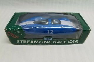 Vintage Schylling Stream Line Race Car 12 Usa Flag Blue Sparking Action