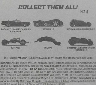 Hot Wheels - BATMAN - Arkham Knight Batmobile (6/6) - 1:64 - Ships 3