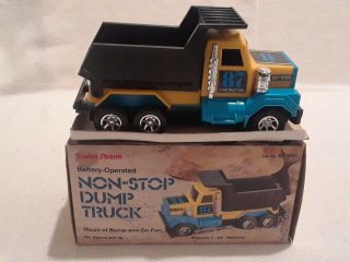 Vintage Radio Shack Battery Operated Non - Stop Dump Truck W/ Box