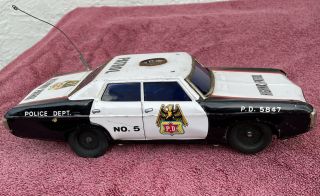 Vintage Tin Toy Highway Patrol Police Car Battery Operated Made In Japan