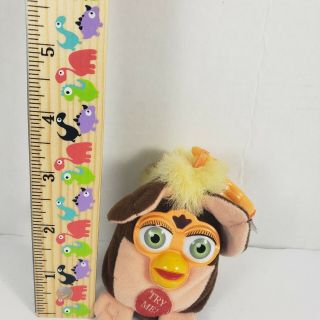 Furby Talking Key Chain 1999 Tiger Electronics Brown/ Orange Backpack Clip 3 "