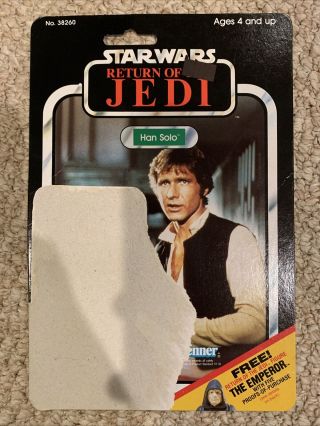 Vintage Kenner Star Wars Rotj 1983 Han Solo 65 Card Back Only Emperor Pop Intact