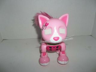 2016 Spin Masters Zoomer Meowzies Pink Electronic Kitty Cat Interactive Robot