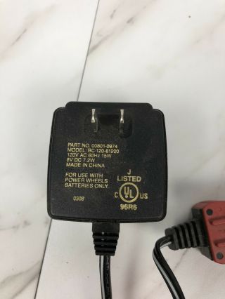 Power Wheels 6 Volt Charger BC - 120 - 61200 040087 FROM JEEP ENFORCER 3