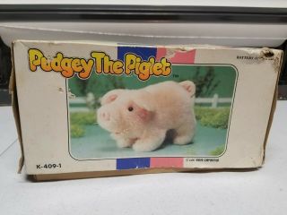 Vintage 1986 Iwaya Pudgey The Piglet Plush Walking Oinking Toy Pig 2