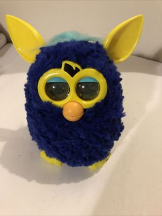 2012 Furby Deep Blue Yellow Talking Interactive Hasbro Toy