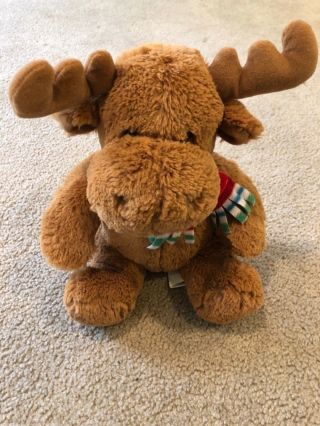 Holiday Pets Record & Play 12 " Plush Moose Reindeer 2006 By Snuggietoy