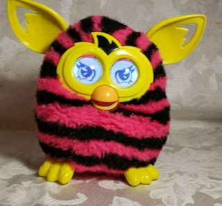 Furby Boom Pink And Black Stripes And
