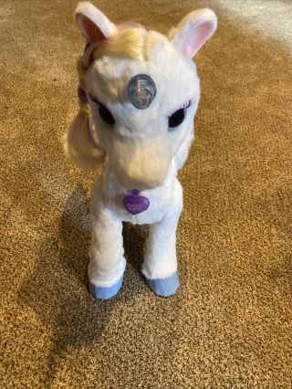 Fur Real Animated Friends Star Lily My Magical Unicorn Light Up W/o Strawberry