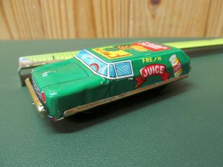 Vintage Japan Nomura Toy Tin Litho Friction Car Fresh Juice