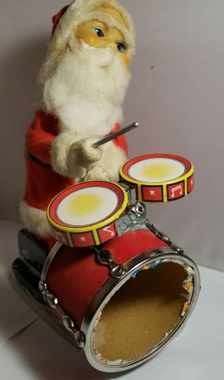 Alps Happy Santa Claus Drummer Christmas Toy Japan 1960s