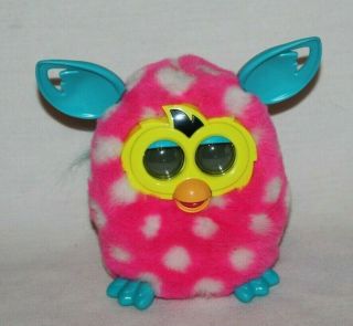 Furby Boom Pink White Talking Hasbro Interactive Toy Funny Cute 7 " Polka Dots