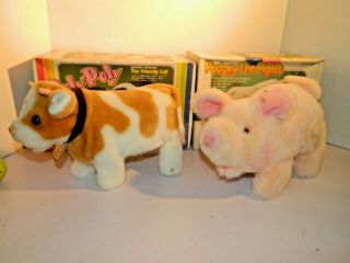 Vintage 1986 IWAYA Pudgey The Piglet & Roly Poly The Friendly Calf 2