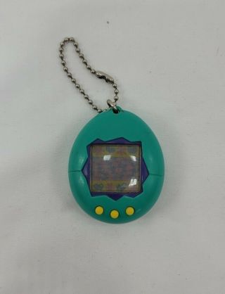 Vtg 1997 Bandai Tamagotchi Green Blue Yellow Buttons Virtual Pet