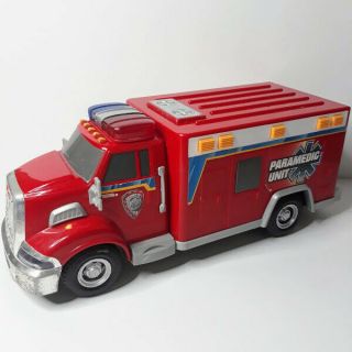 Tonka Rescue Force Paramedic Unit Ambulance Red Truck Toy With Lights And Sounds