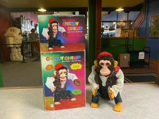 Multi - Action Charley Chimp Battery Operated Cymbal Playing Monkey Toy Story,  Box