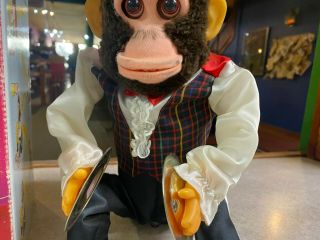Multi - Action CHARLEY CHIMP Battery Operated Cymbal Playing MONKEY Toy Story,  Box 3
