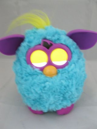 HASBRO FURBY 2012 Teal Blue Purple Ears Interactive Toy Lights & Sound 2