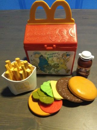 Vintage 1989 Mcdonalds Fisher Price Happy Meal Plastic Toy Box Pretend Play