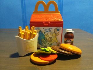 Vintage 1989 Mcdonalds Fisher Price Happy Meal Plastic Toy Box Pretend Play 2