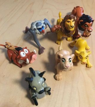 Disney 1994 Lion King Set Of 7 Burger King Kids Meal Toys Simba Nala Scar Rafiki
