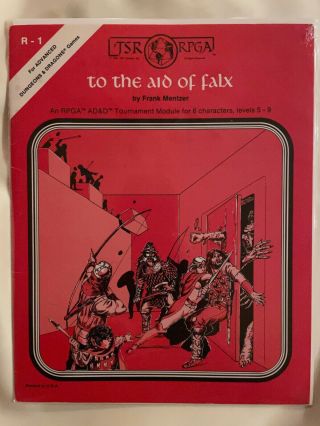 Vintage Ad&d Module R1 R - 1 To The Aid Of Falx Rare Exc